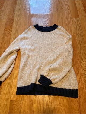 Navy cream “grandpa” sweater